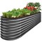 Best Choice Products 8x2x2ft Metal Raised Garden Bed, Oval Outdoor Planter Box w/ 4 Support Bars
